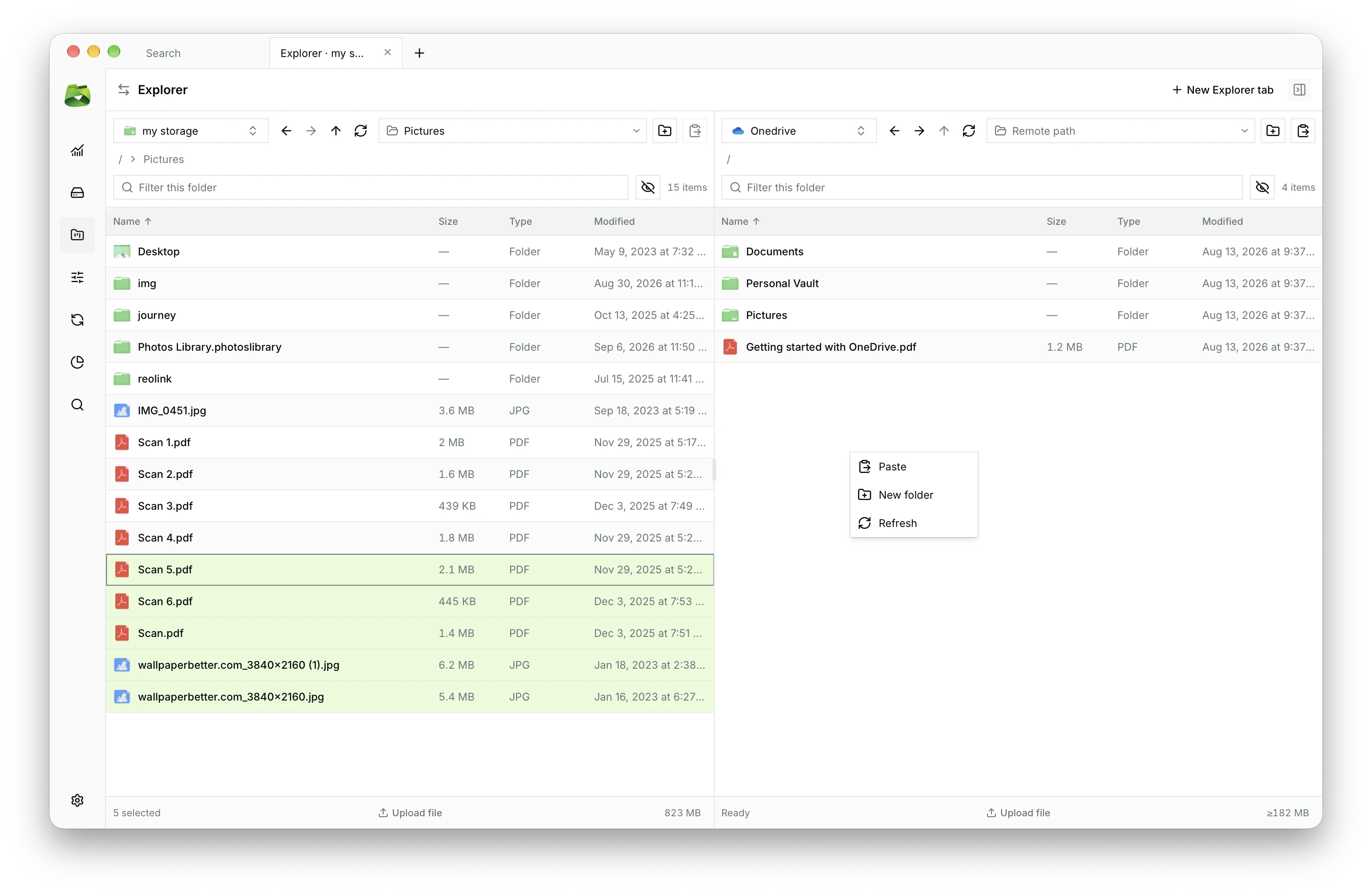 Dual-pane explorer in high-visibility light mode.