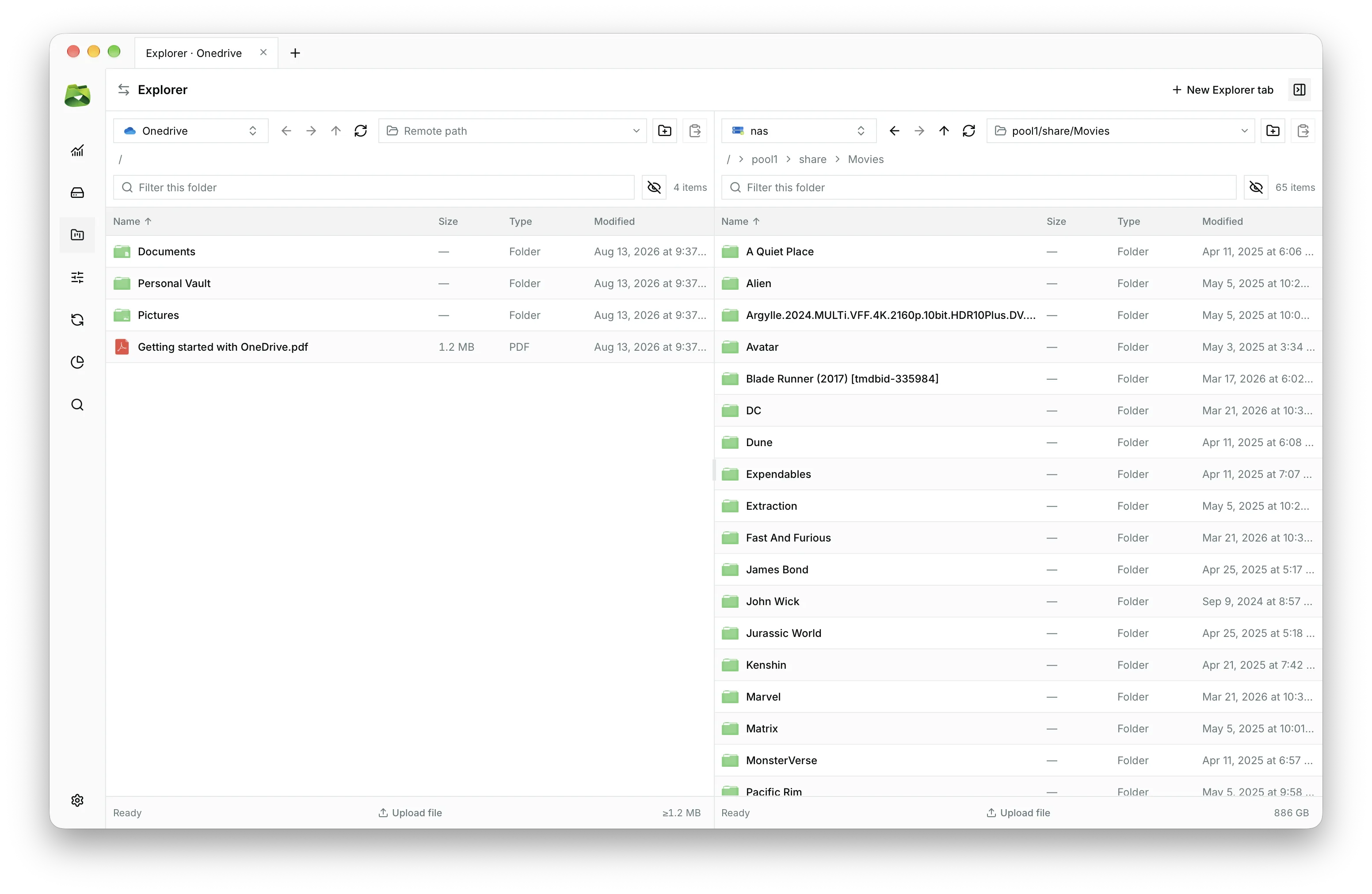 Classic dual-pane file explorer interface in Ultra Explorer