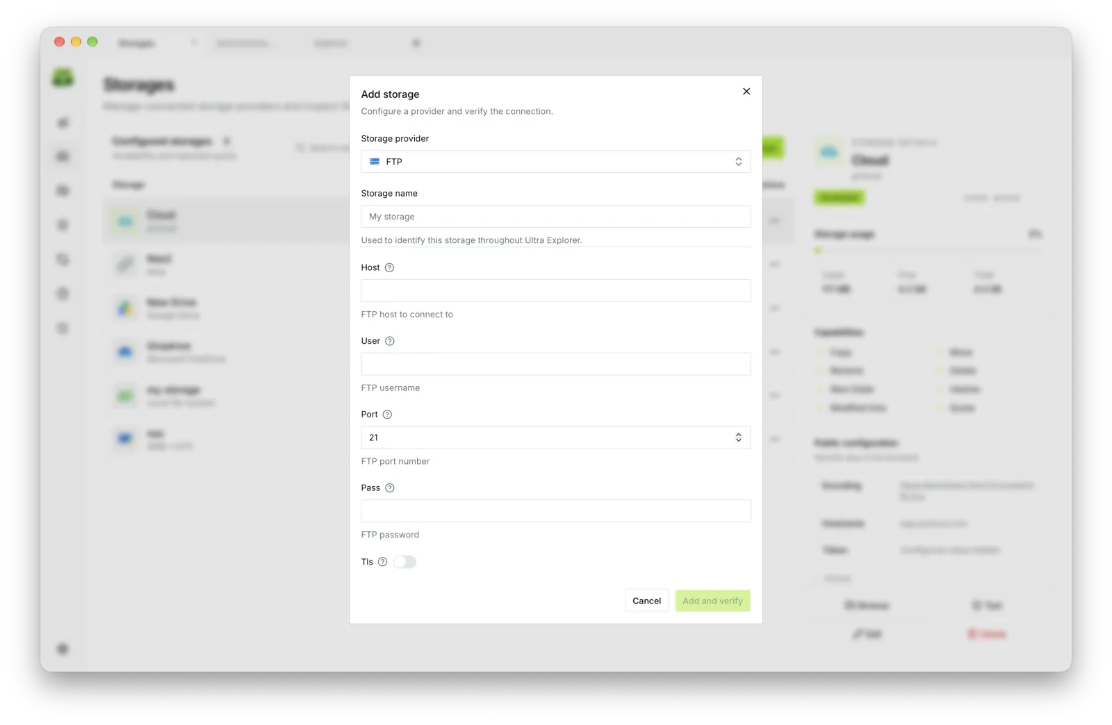 Capture FTP / FTPS — Ultra Explorer