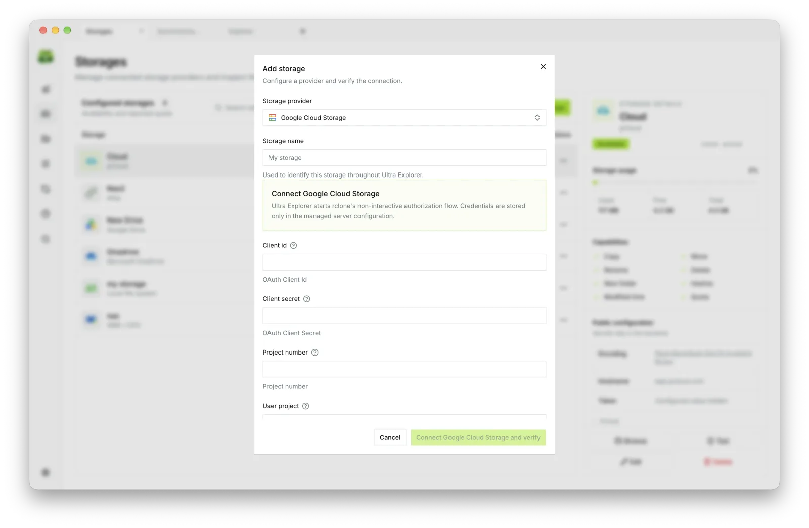 Capture Google Cloud Storage — Ultra Explorer