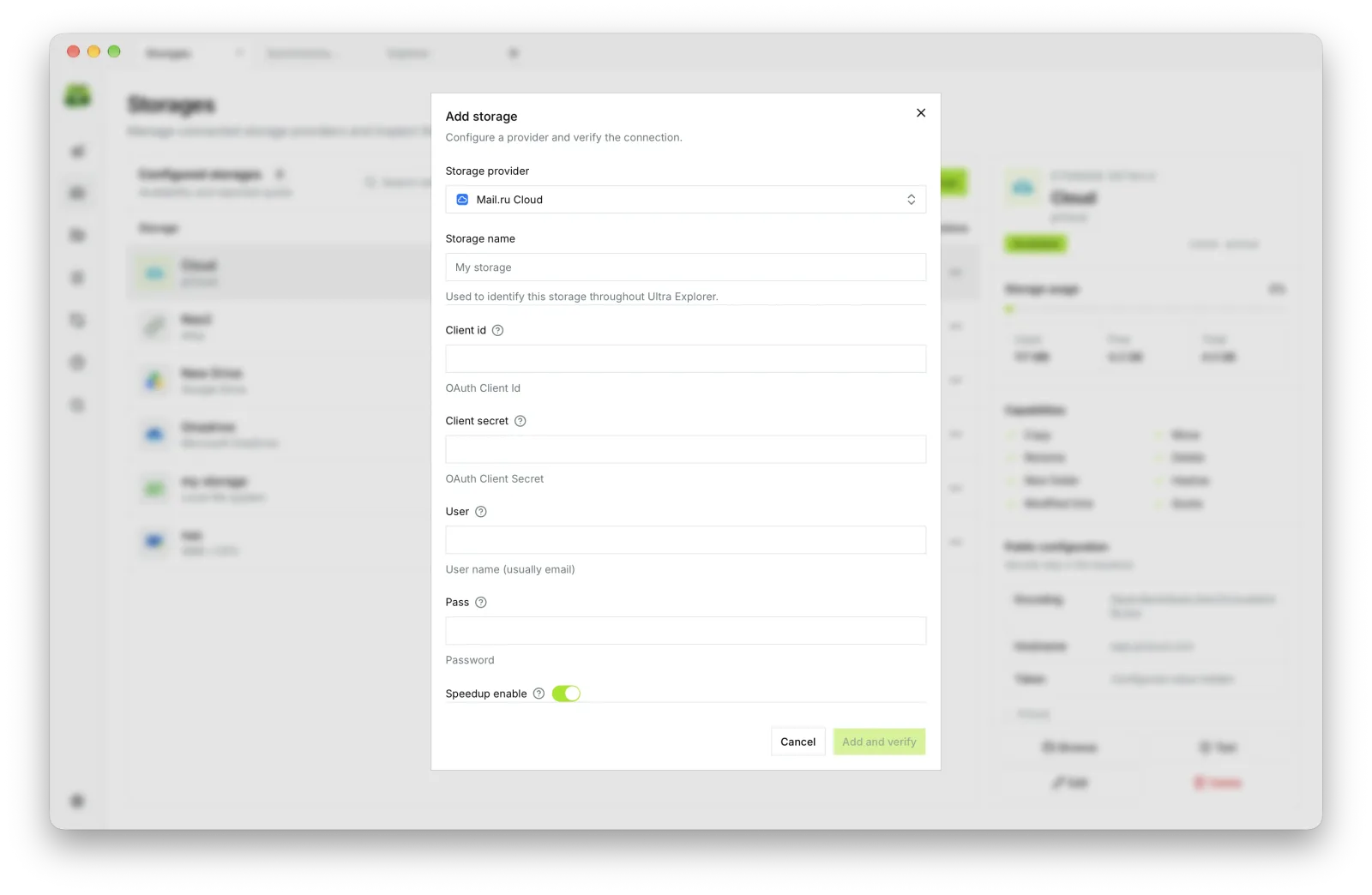 Capture Mail.ru Cloud — Ultra Explorer