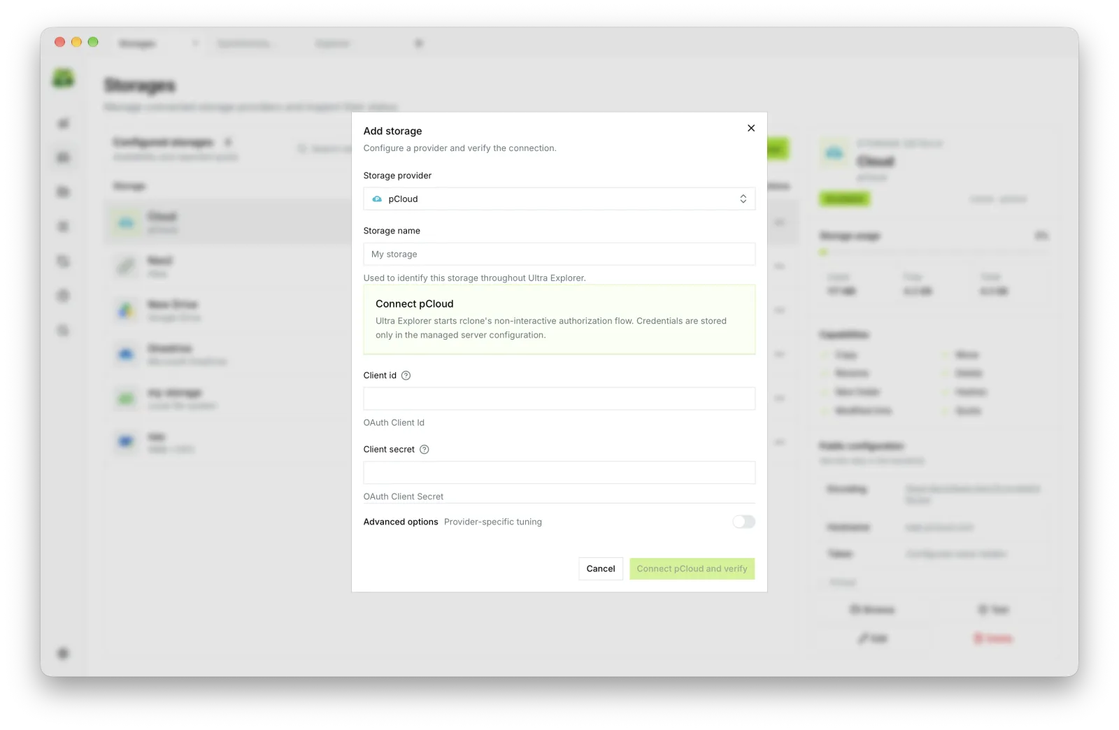 Capture pCloud — Ultra Explorer