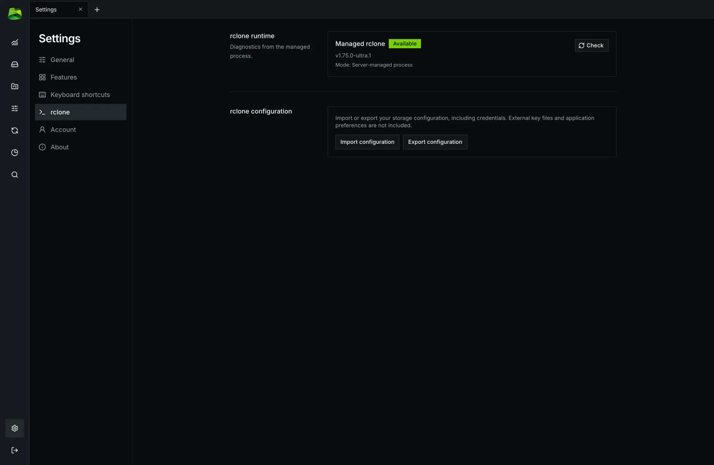 Import and Export rclone Configurations