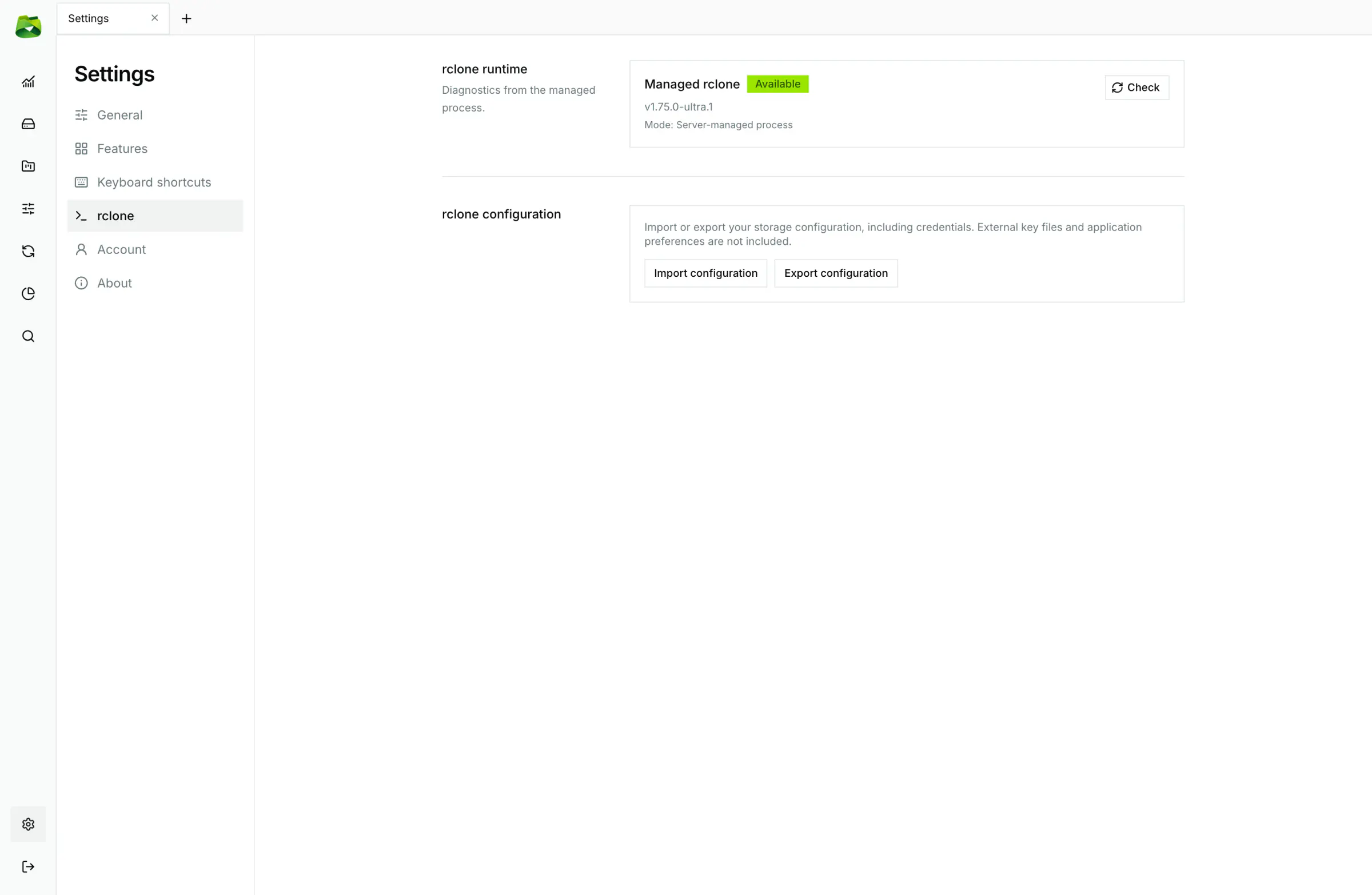 Import and Export rclone Configurations