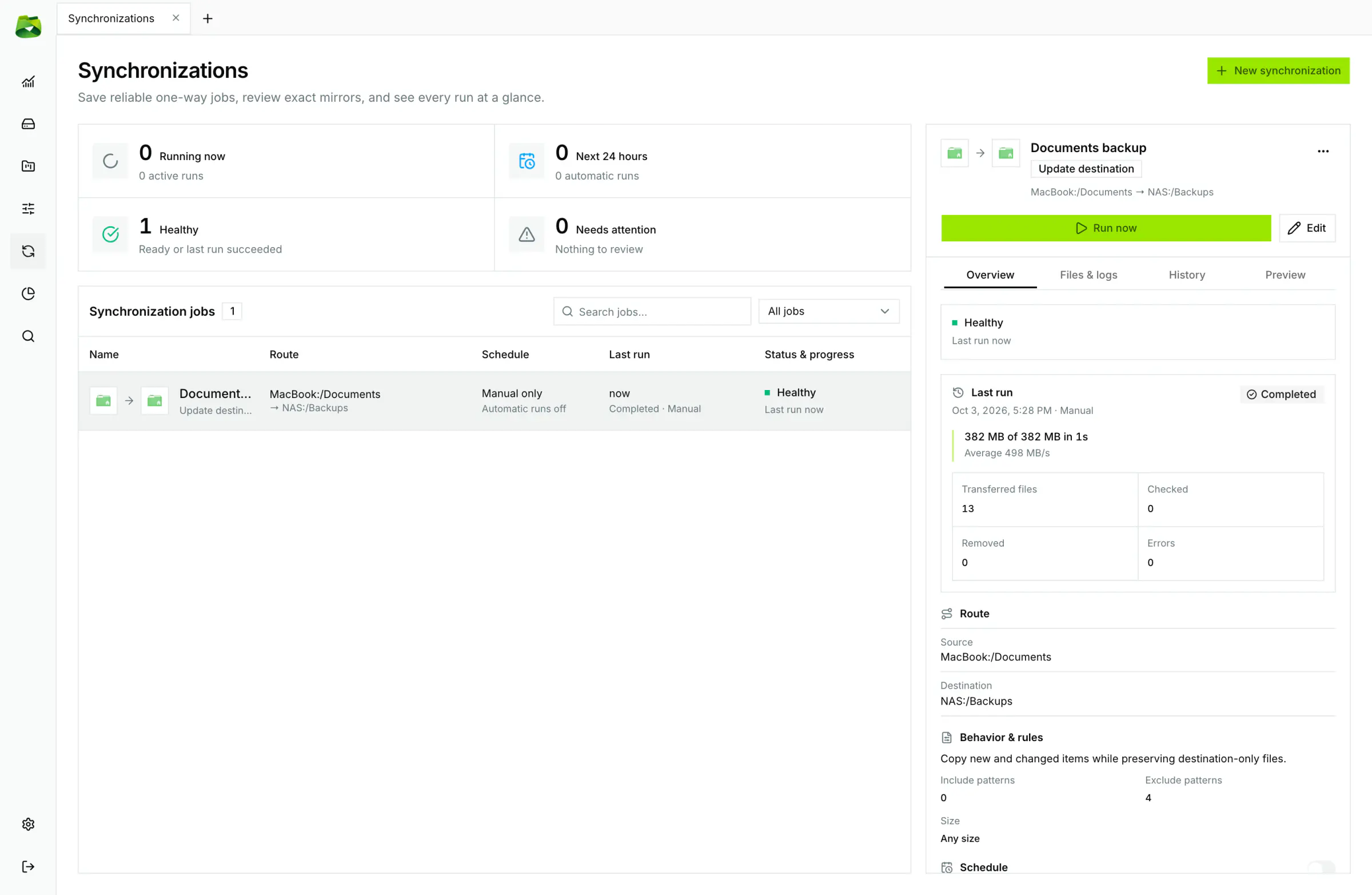 Monitor transfers in real time with live activity logs and receive a complete audited summary upon completion.