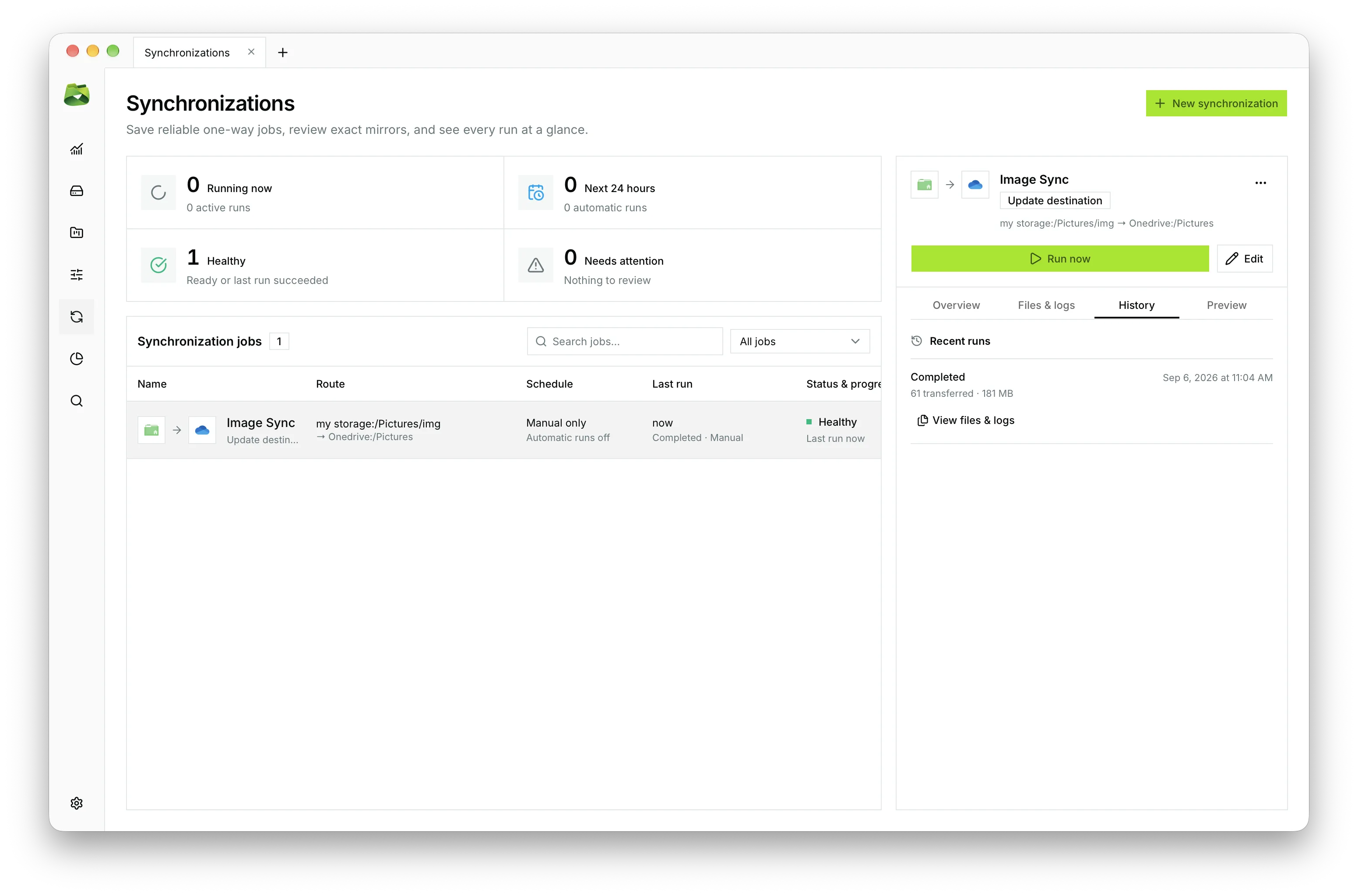 Step 6: Comprehensive report upon sync completion.
